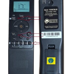 Original Ac Remote Compatible For Carrier Ac Remote 1 Ton 1Point5 Ton 2 Ton Flexi Cool 6 In 1 Model Nopoint Rg56Cmib2 Black Better Remote