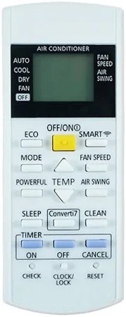 White Remote Control For Panasonic Smart Ac