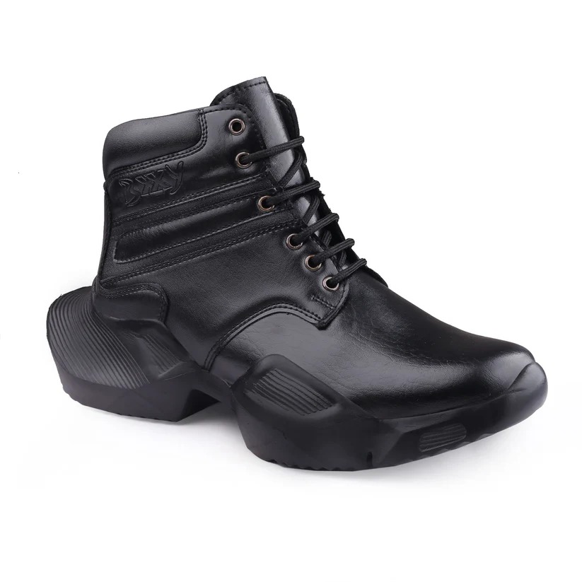 Bxxy Mens 4 Inch Hidden Faux Leather Light Weight Shoes Black Size 5