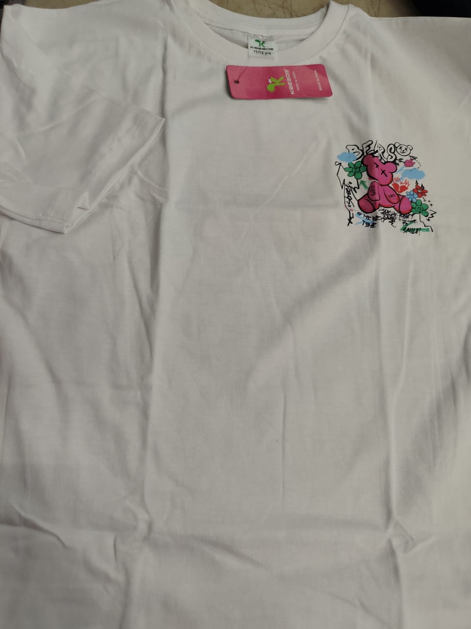 Keesor White Colour T Shirt For Kids Girls Size 11 To 12Y