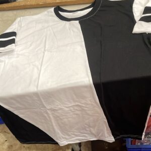 Men White And Black Color T Shirt Half Sleeve Size Xl
