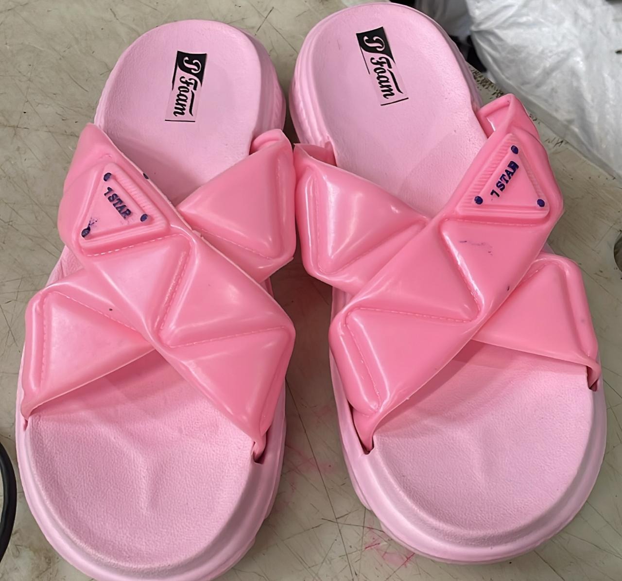 Women Baby Pink Color Slipper Size 39
