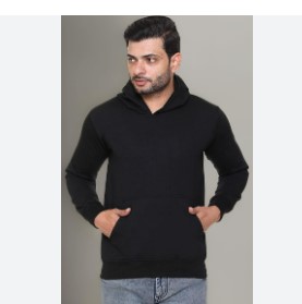 Shaun Mens Fleece Hooded Sweatshirt In Black Colour Size Xl