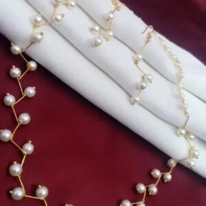 Stylish Chain For Girls White Stone Golden Chain