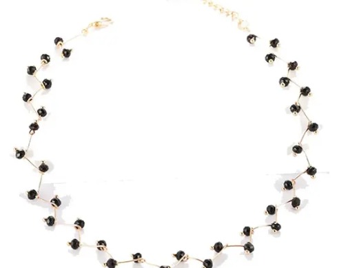 Black Crystal Necklace For Women