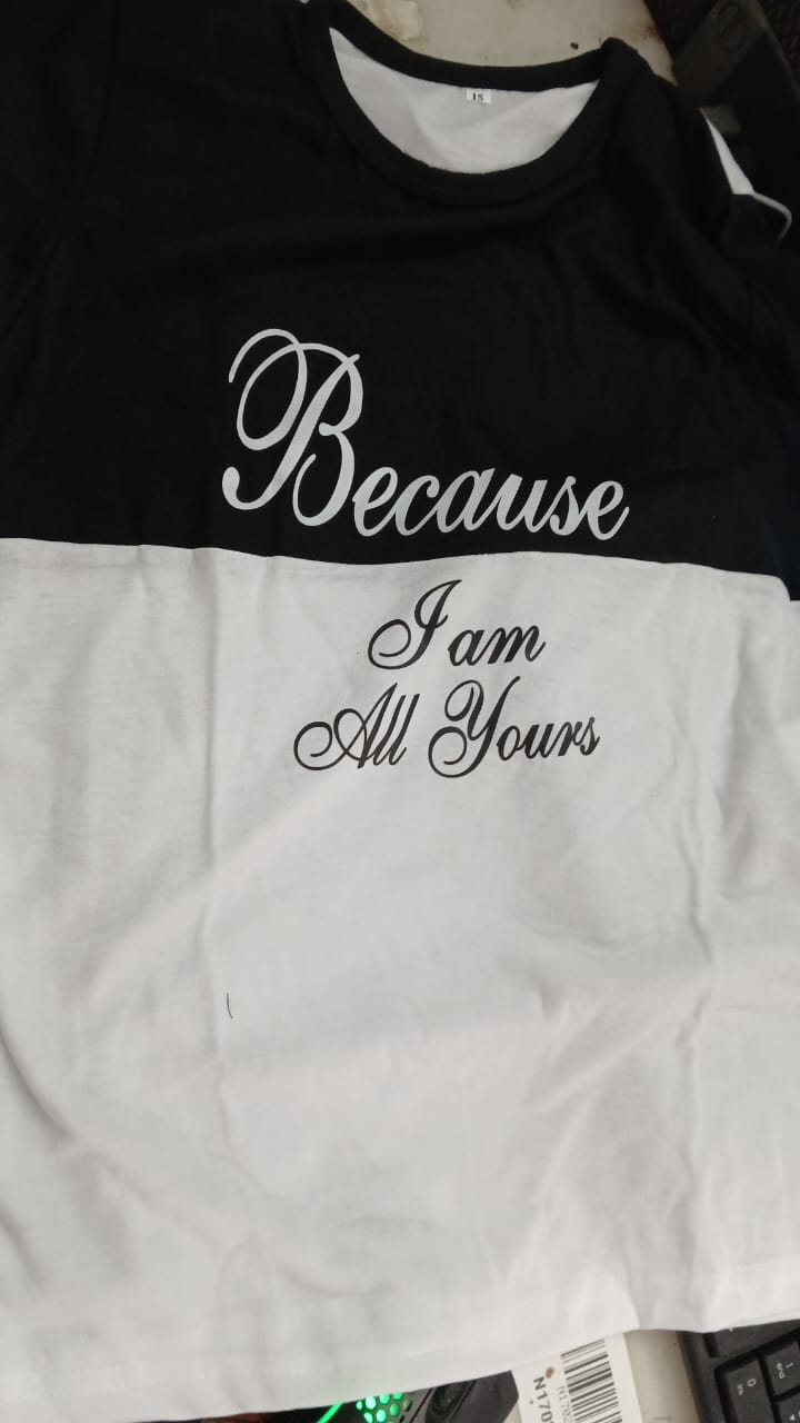 T Shirt For Men Colour Black White Size S