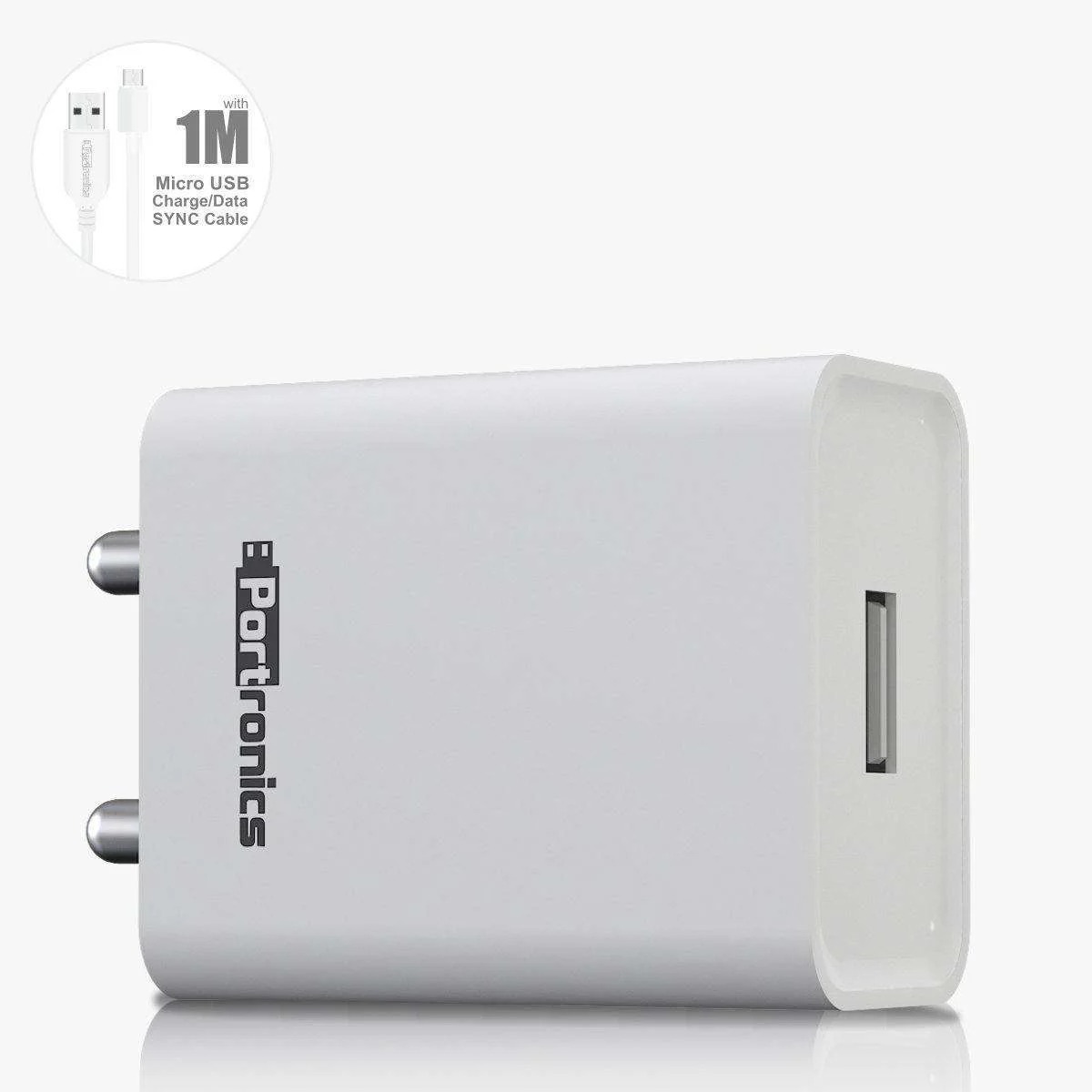 Portronics Adapto 62 2Point4A Charger With Single Usb Port