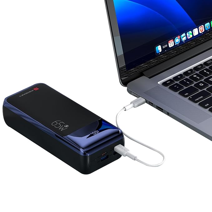 Portronics Ampbox 27K 65W 27000 Mah 4In1 Fast Charging Nano Power Bank 2 Type C Pd Output Ports 2 Mach Usb Output Ports
