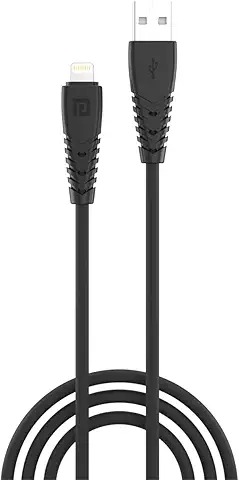 Portronics Core 8 Pin Cable Free Ios Compatibility 3A Rapid Charging 480Mbps 1 Meter Black