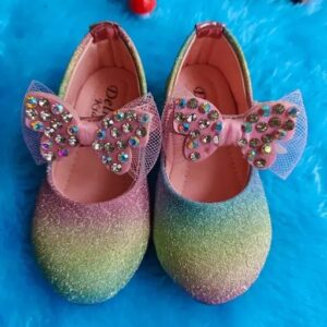 Kid Girl Meow Rainbow Belly With Butterfly Bow Sandal Size 9 To 10 Y