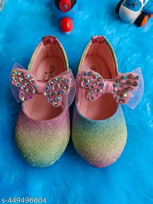 Kid Girl Meow Rainbow Belly With Butterfly Bow Sandal Size 9 To 10 Y
