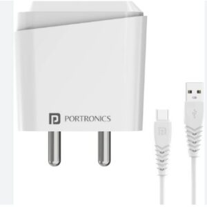 Portronics Adapto 40 M 18W 3A Mach Usb Fast Charging Adaptor Charger Type C In White Colour