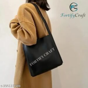 Fortify Craft Black Leather Handbag