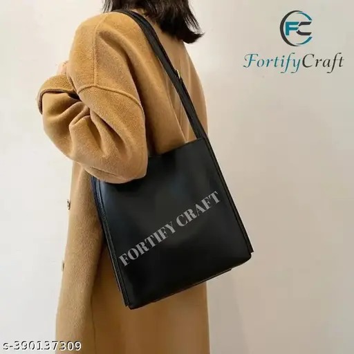 Fortify Craft Black Leather Handbag