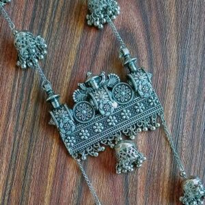 Hella Fashion Designer Temple Jhumka Necklace