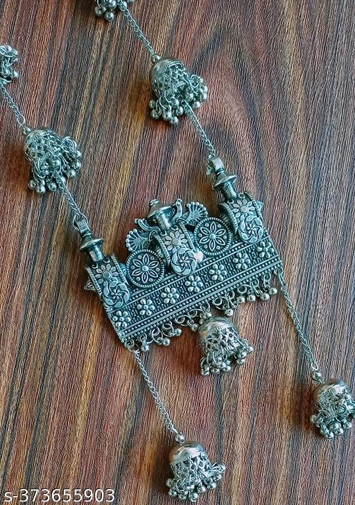 Hella Fashion Designer Temple Jhumka Necklace