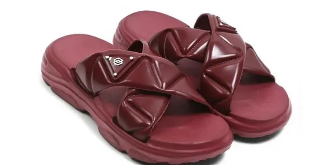 WomenS Soft Slippers Sandals In Maroon Colour Size 38