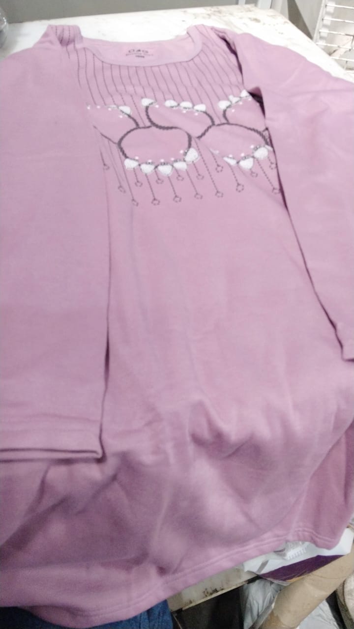 Dusty Pink Color Woolen Kurta For Women Size 5Xl