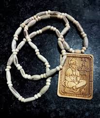 Shree Bageshwar Balaji Hanumanji Handmade Locket Wood Kanthi Mala Wood Pack 2