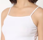 Women White Color Crop Top Without Sleeve Size S