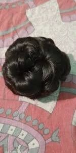 Women Artificial Hair Bun Clip In Black Color