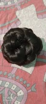 Women Artificial Hair Bun Clip In Black Color