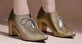 Shoetopia Solid Pointed Toe Pumps For Women Size 37 Golden