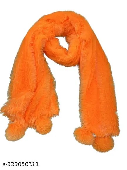 Embroidery Border Kashmiri Shawl Orange Color For Girl