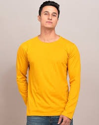 Yellow Color T Shirt For Men Size M