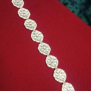 Beautiful Matha Patti White Floral DesignFor Girls