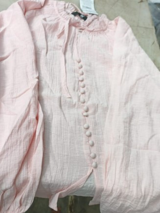 Fig Pink Cotton Top For Women Size M