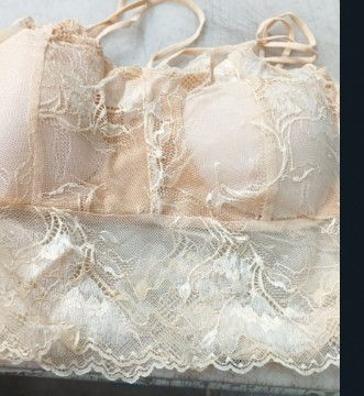 Cream Padded Bra For Women Size 28