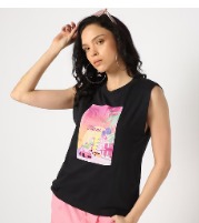 Yousta Women T Shirt Black Colour Size M