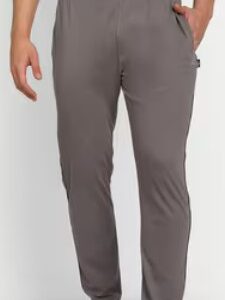 Ziffit Men Logo Print Straight Fit Track Pants In Grey Colour Size L