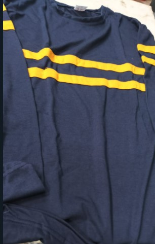 Blue Printed Full Sleeve T Shirt For Men Size Xl