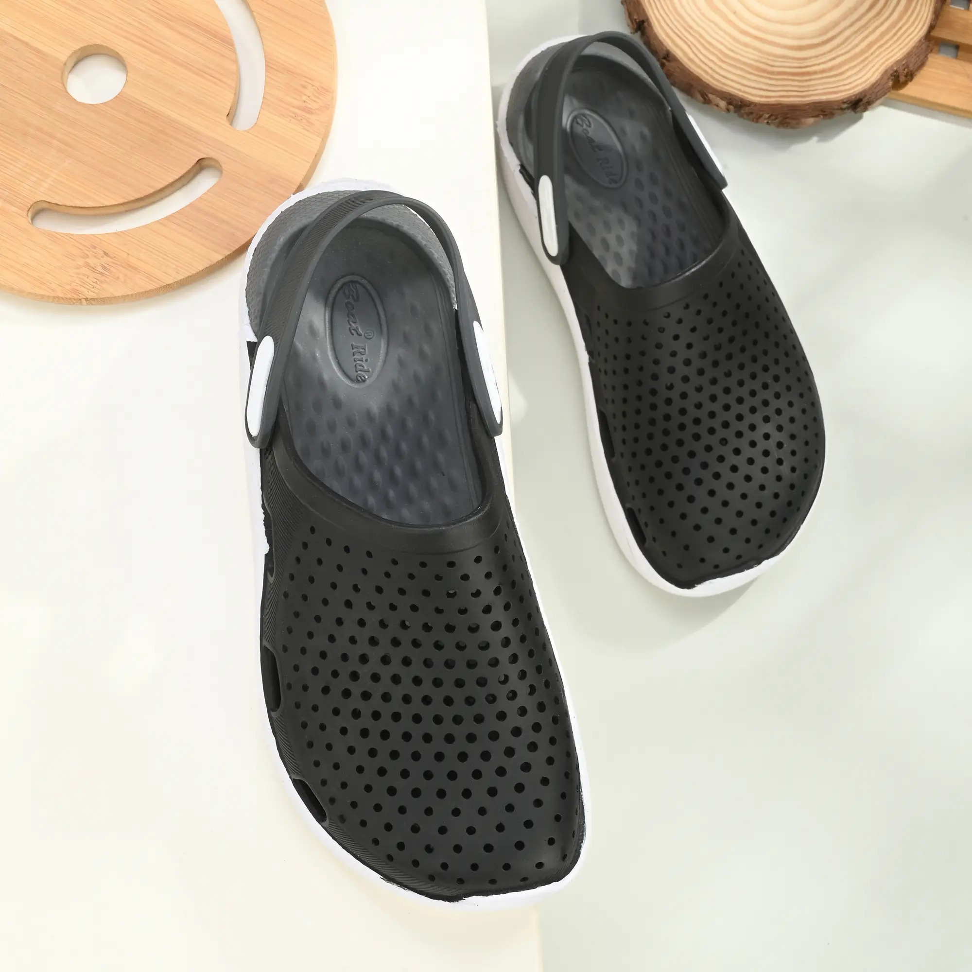 Bonkerz Men Flats Sandal Black Grey 6