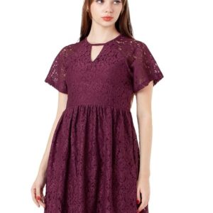 Zink London Women s Wine Laces Regular Short Dress Size M