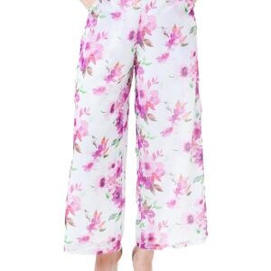 Zink London Women s White Printed Regular Trouser Size XL