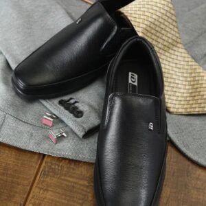 ID Men Black Slip On Formal Shoes Size 45