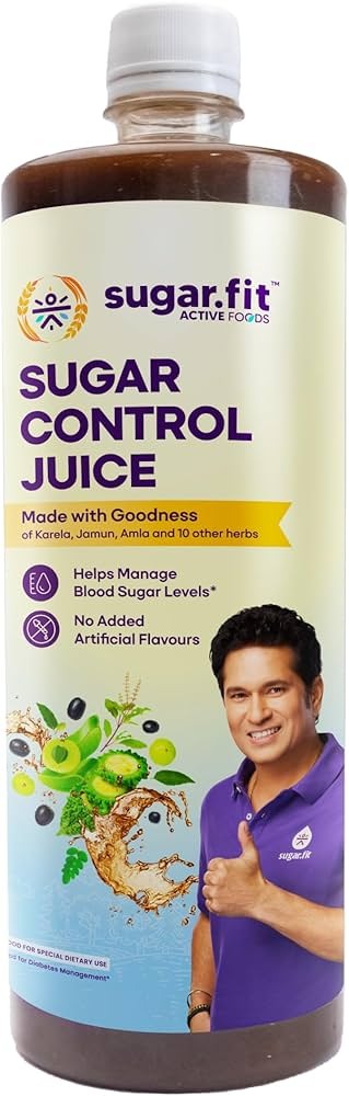 Sugar Fit Active Sugar Control Juice with 13 Potent Herbs like Karela Jamun Aloevera Amla Neem Juice 1ltr