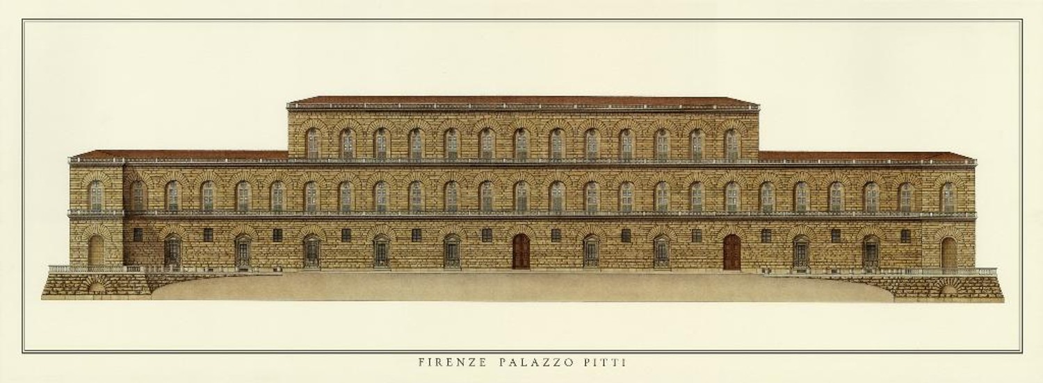Private label Pitti Palace Elegant Architectural Facade Artwork Realistic Classical Canvas Art Print