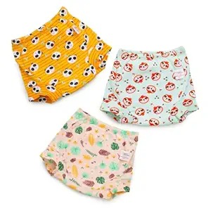 SuperBottoms Padded Underwear 3 layers of Premium Cotton Padding No sponge Jungle Jam Size 3 Pack of 3 multi colour