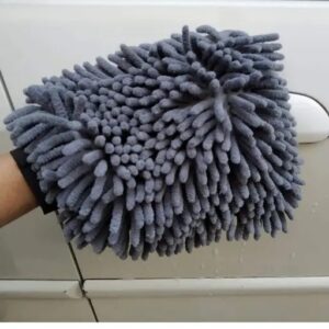 Private Label Car Washing and Cleaning Duster Sponge with Smooth Microfibers and Hand Grip Elastic grey colour