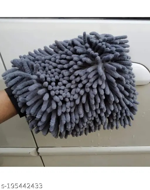Private Label Car Washing and Cleaning Duster Sponge with Smooth Microfibers and Hand Grip Elastic grey colour
