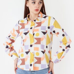 ZINK LONDON Women Geometric Print White Shirt Size XXL