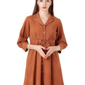 Zink London Women s Brown Solid Regular Short Dress Size XXL
