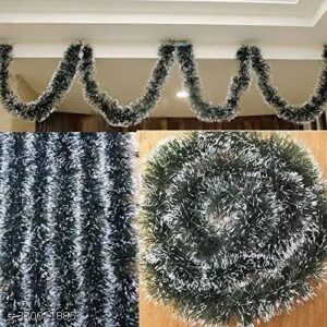 Private Label Lilone 4 Garland Ribbon Christmas Decoration String Green White