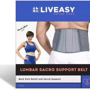 Liveasy Polyester Lumbar Sacro Support Belt grey size XL