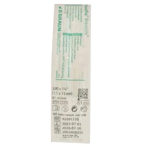 BBRAUN B BRAUN 20g Vasofix Braunule IV Cannula 1 1 X 33mm