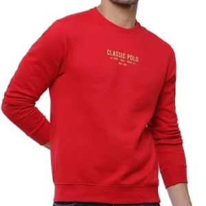 Classic Polo Men s Solid Full Sleeve Red Sweat Shirt 42 CM